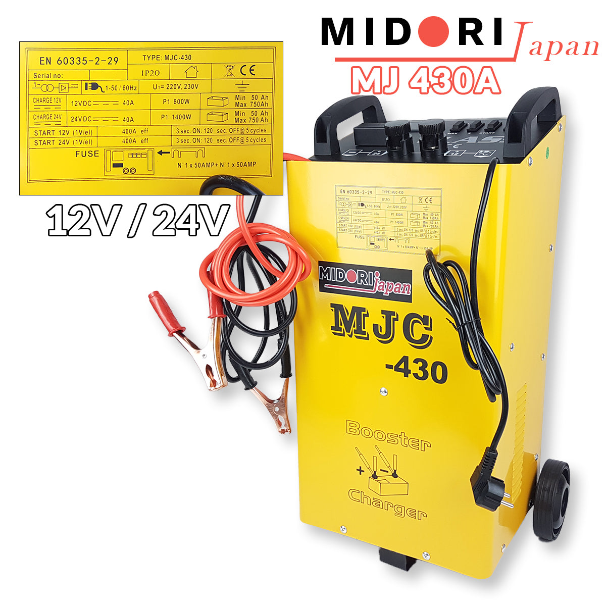 Punjač za akumulator i starter 12V / 24V 400A Midori Japan - Mediteran Shop